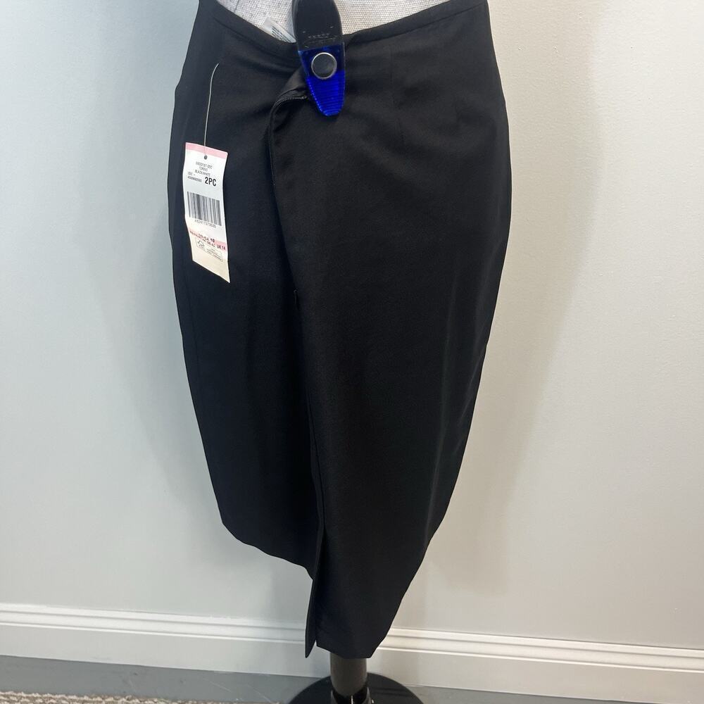 Le Suit Torino Black Pencil Skirt Sz 10 Straight Knee Length Professional Wear - Picture 6 of 7